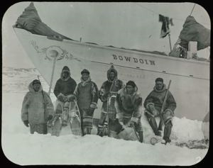 Image of Crew of Bowdoin "Frozen In" in Baffin Land